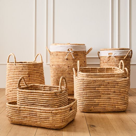 BASKET / PLANTER, Rattan, Natural + White, D40cm